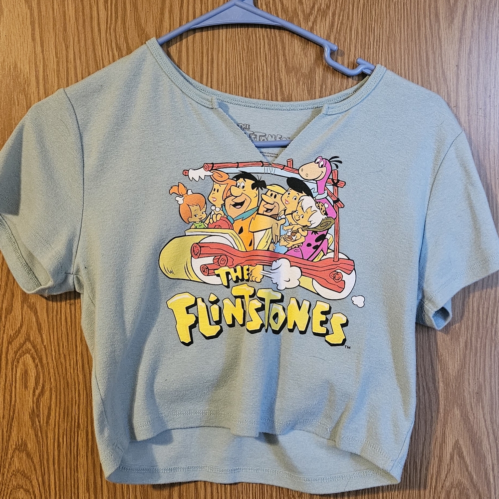 The Flintstones Graphic Crop Top - Blue